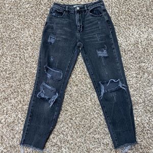 Pacsun Faded Black Ripped Mom Jeans